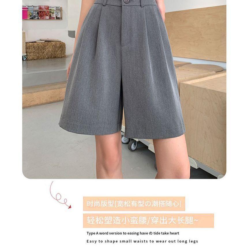 High Waist Wide Leg Dress Shorts Product Image