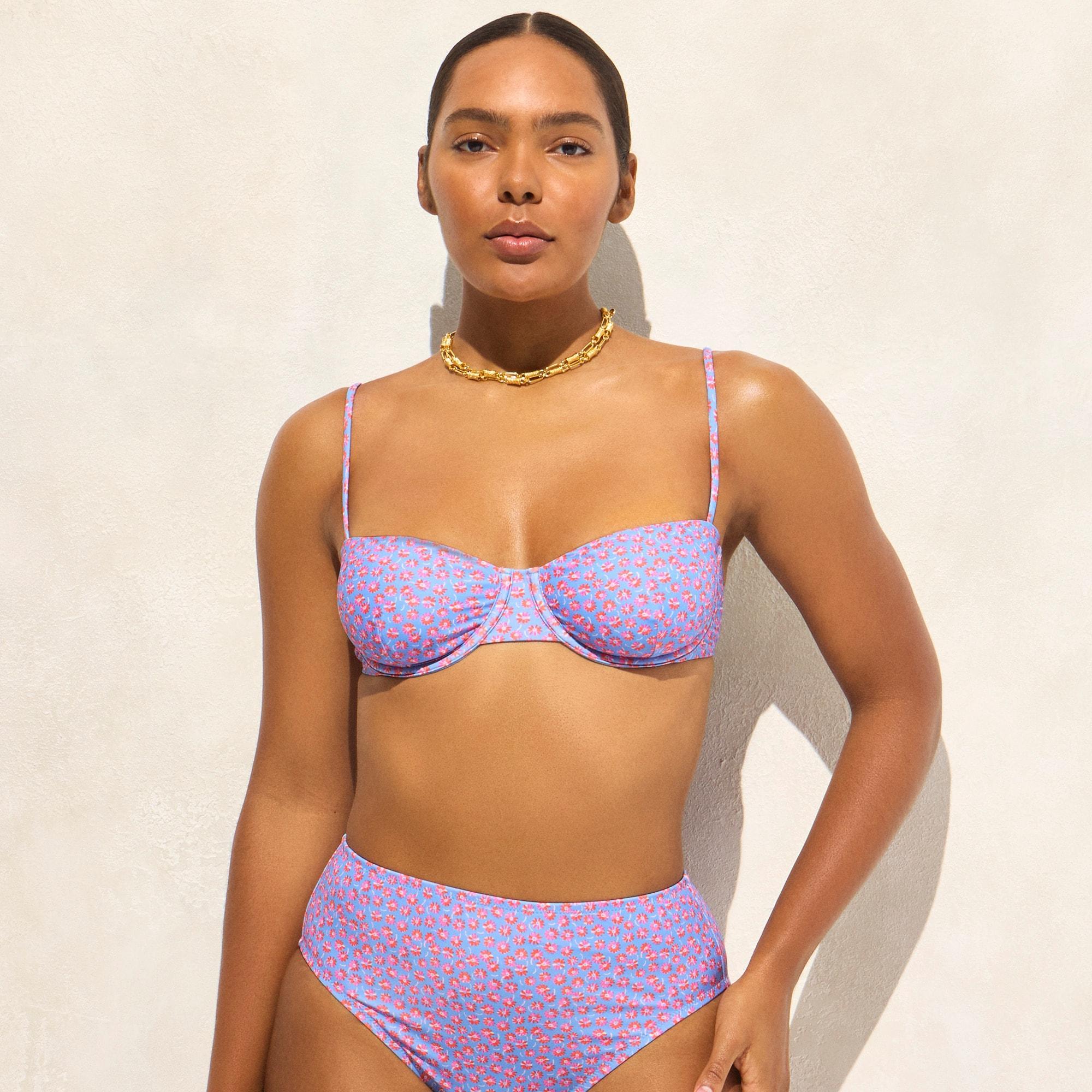 Balconette underwire bikini top in summer fields print Product Image