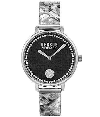 Versus By Versace Womens La Villette Crystal Analog Black Dial Stainless Steel Bracelet Watch Product Image