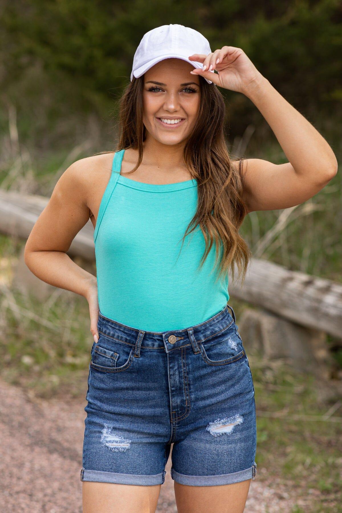 Mint Ribbed Fitted Tank Product Image