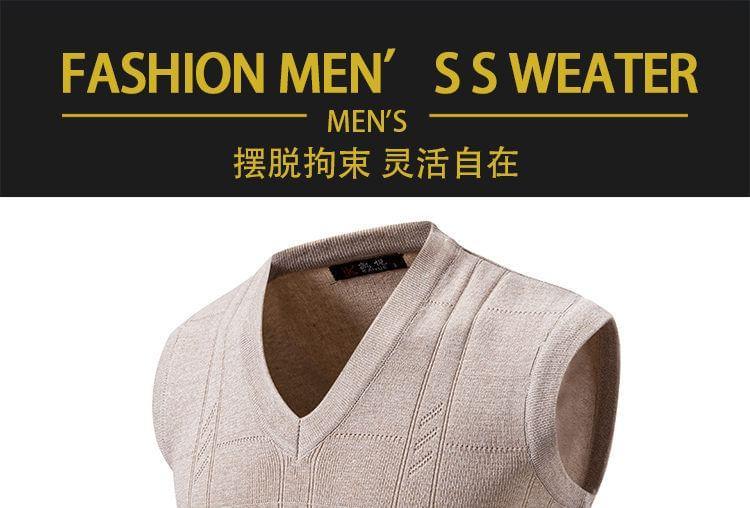 V-Neck Plain Sweater Vest Product Image