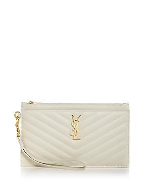 Saint Laurent Monogram Quilted Leather Wallet Clutch Product Image