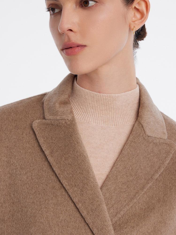 Pure Cashmere Double-Breasted Lapel Coat Product Image