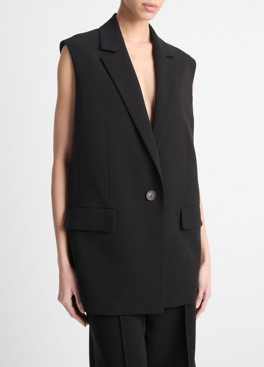 Womens Sleeveless Blazer, Black, Size 0 Vince Product Image