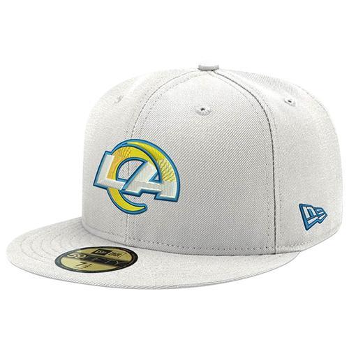 Mens White Los Angeles Rams Omaha 59FIFTY Fitted Hat Product Image