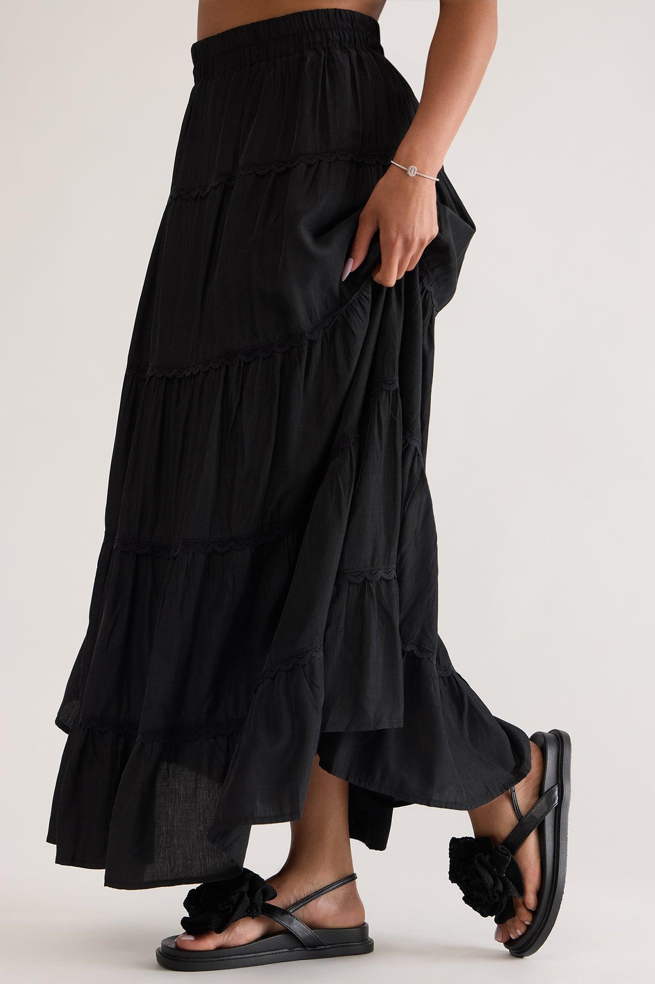 Naylor Flower Slingback Slides - Black Product Image