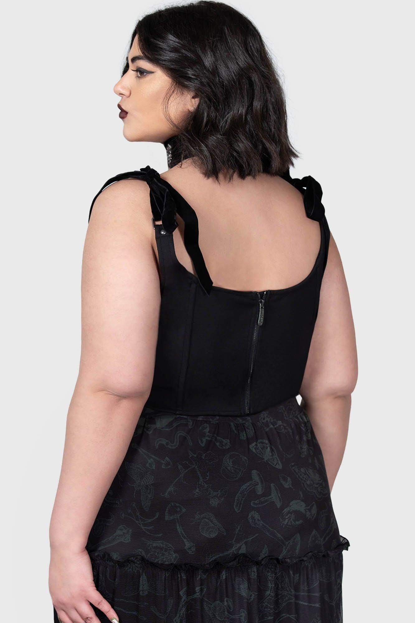 Flora Corset Top [PLUS] / Black / 63% Viscose 32% Polyamide Product Image