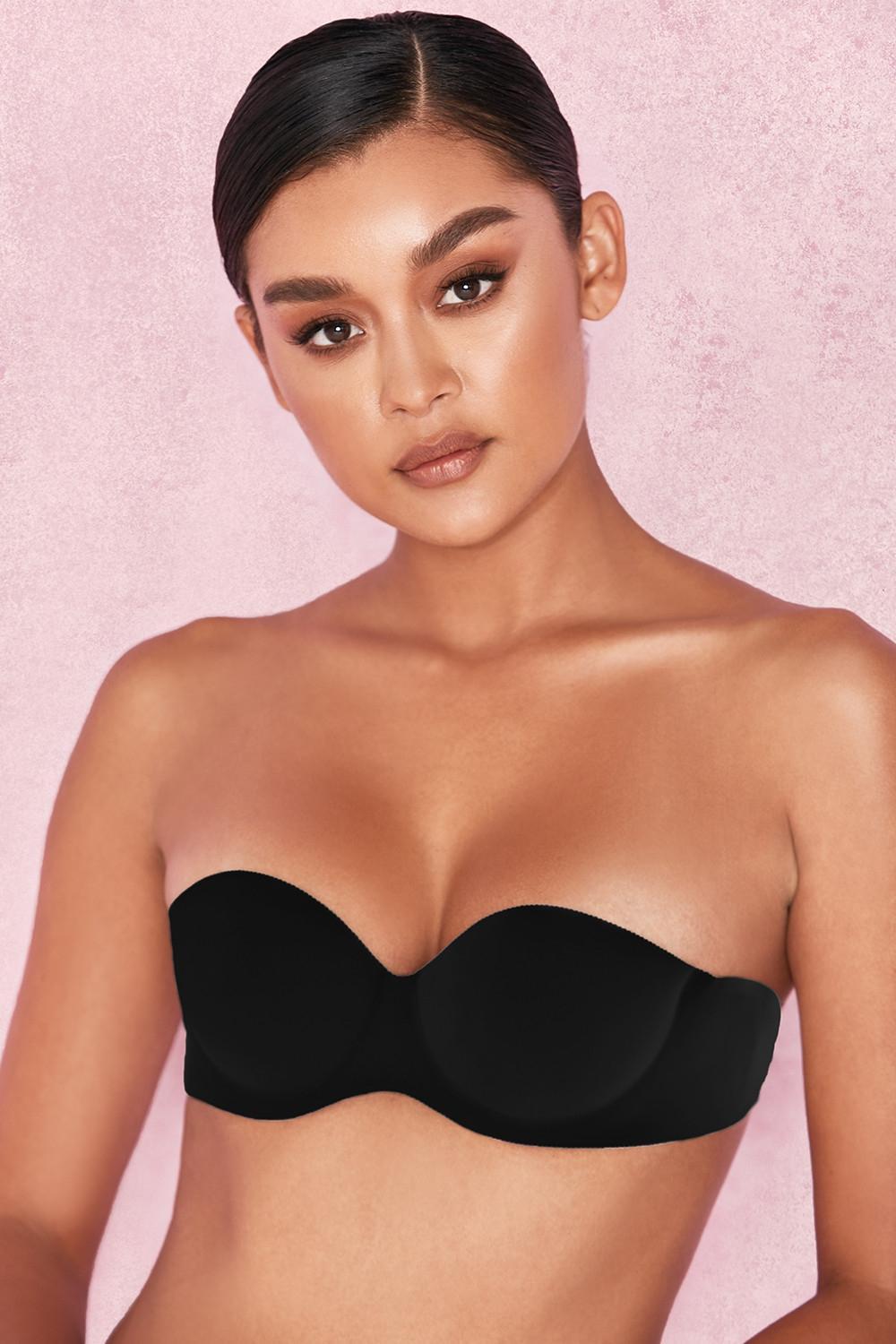  strapless backless moulded sticky bra - black Product Image