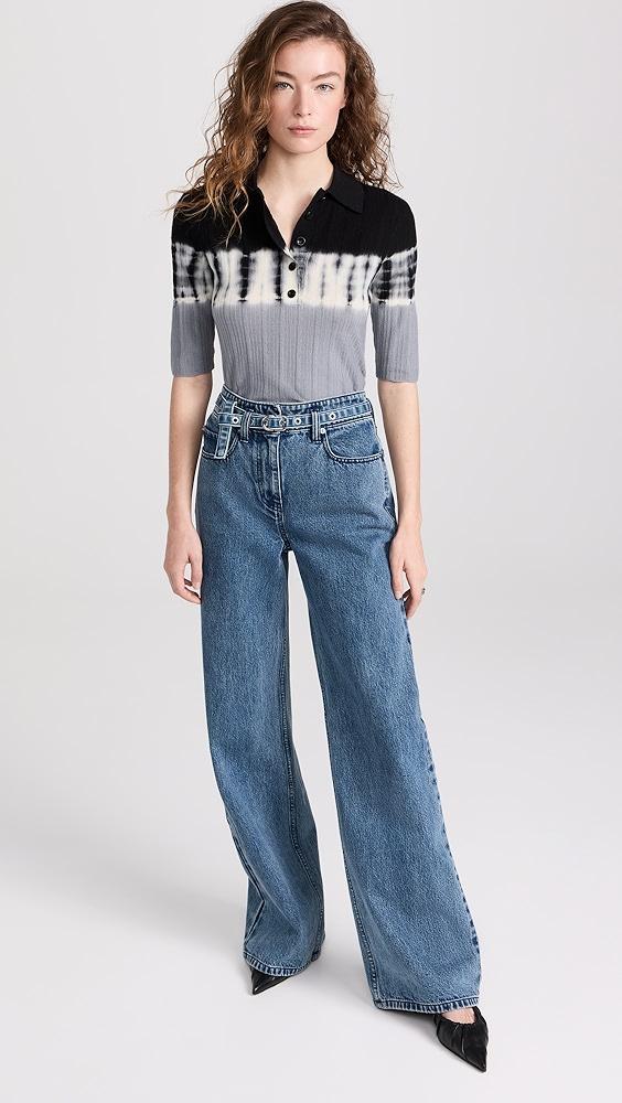 3.1 Phillip Lim Denim Wide Leg Belted Jeans | Shopbop Product Image