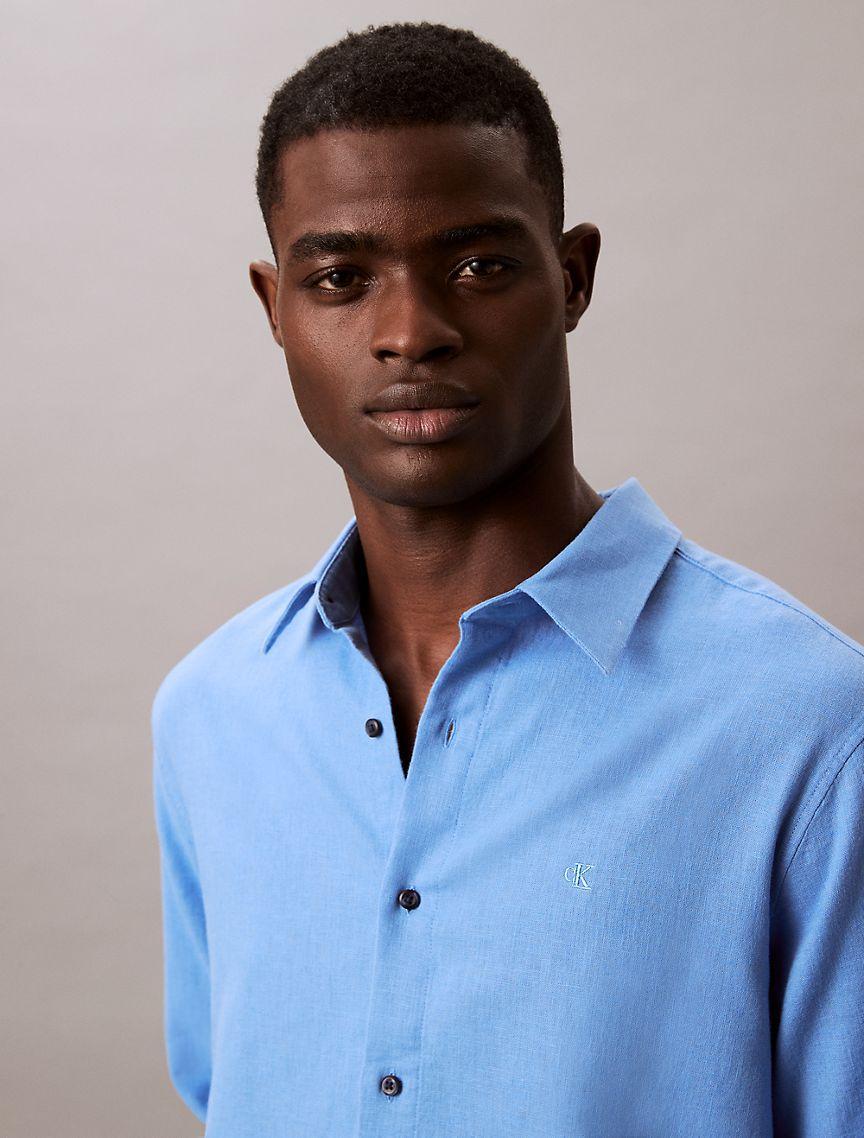 Linen Cotton Classic Button-Down Shirt Product Image