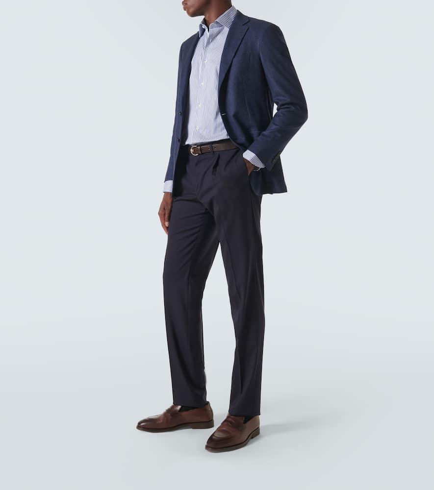 CANALI Wool-blend Pants In Blue Product Image