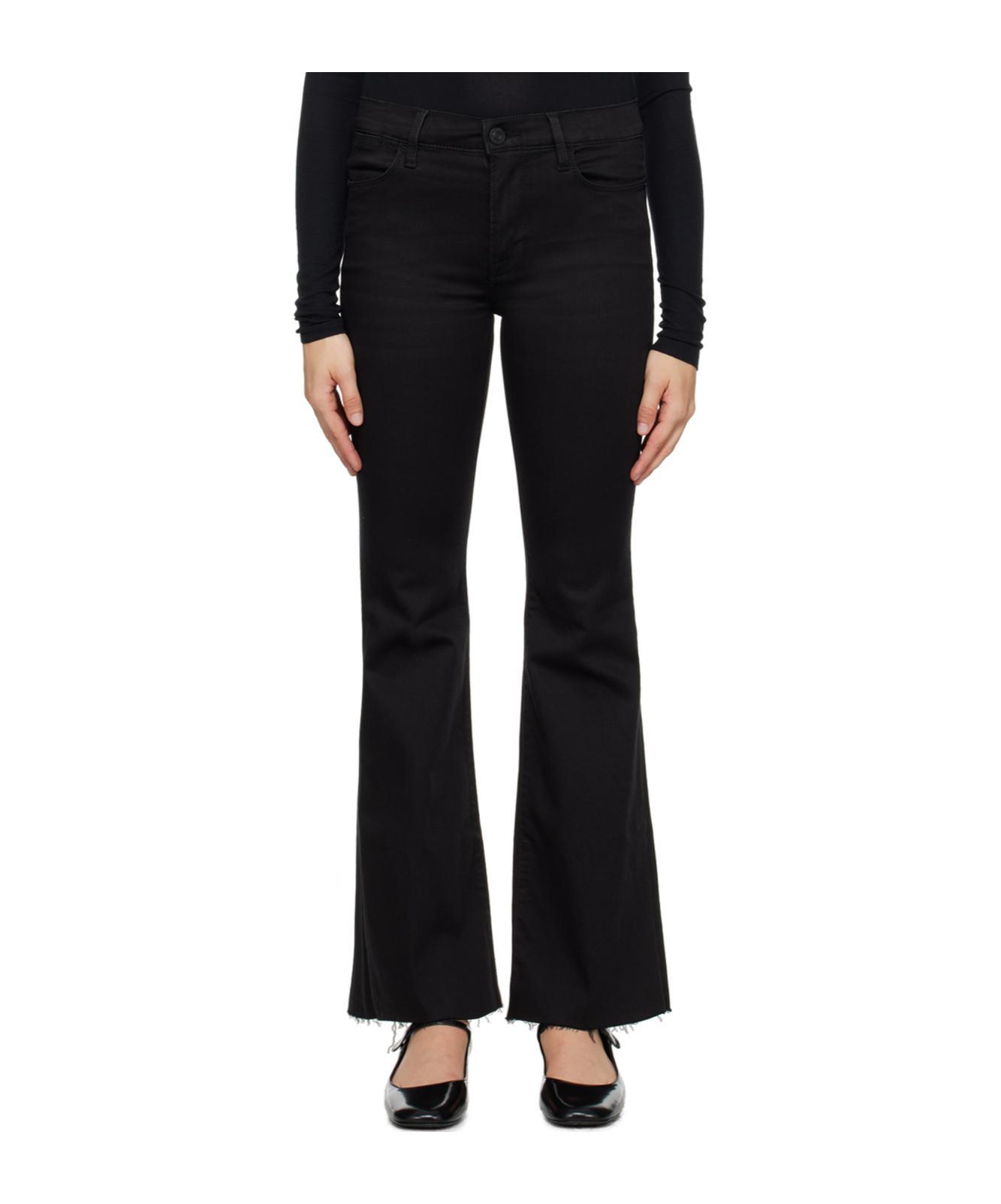 FRAME Le Easy Flare Logo Denim Pants In Black Product Image