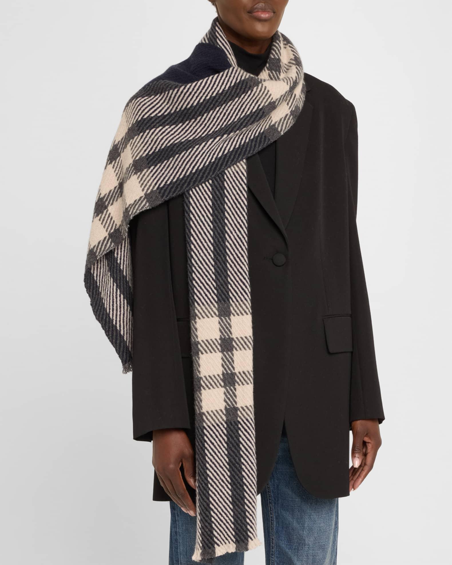 Check-Print Cashmere Scarf Product Image