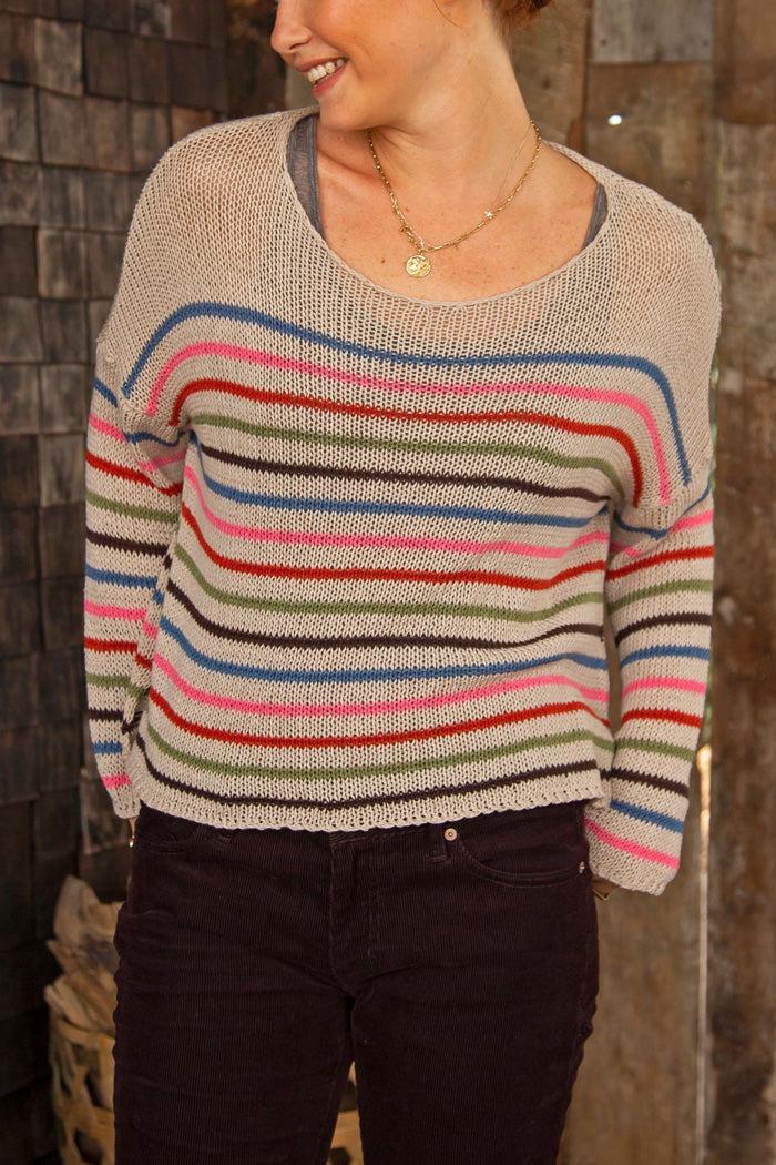 Striped Crew Sweater Product Image