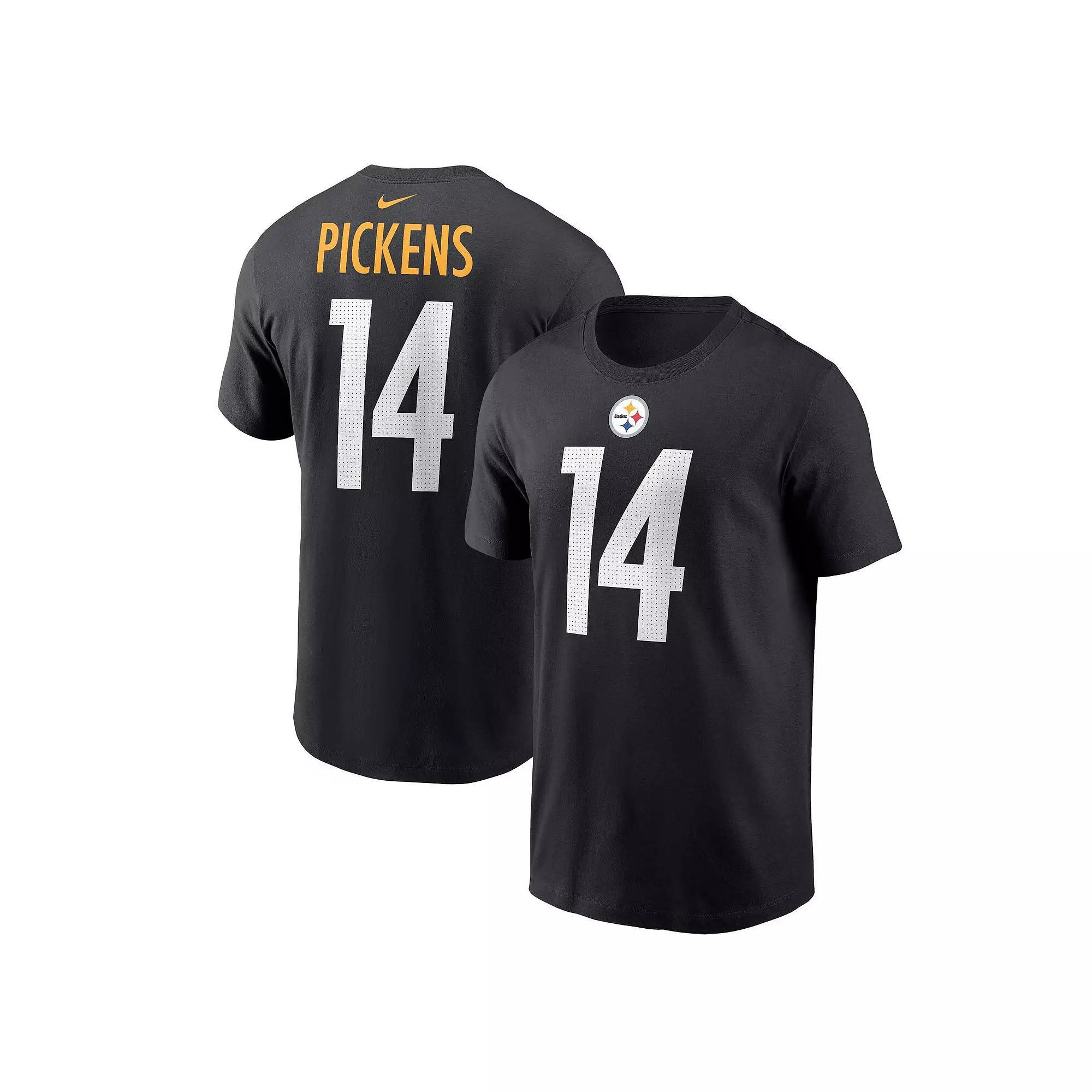 Men's Nike George Pickens Black Pittsburgh Steelers Player Name & Number T-Shirt,  Product Image