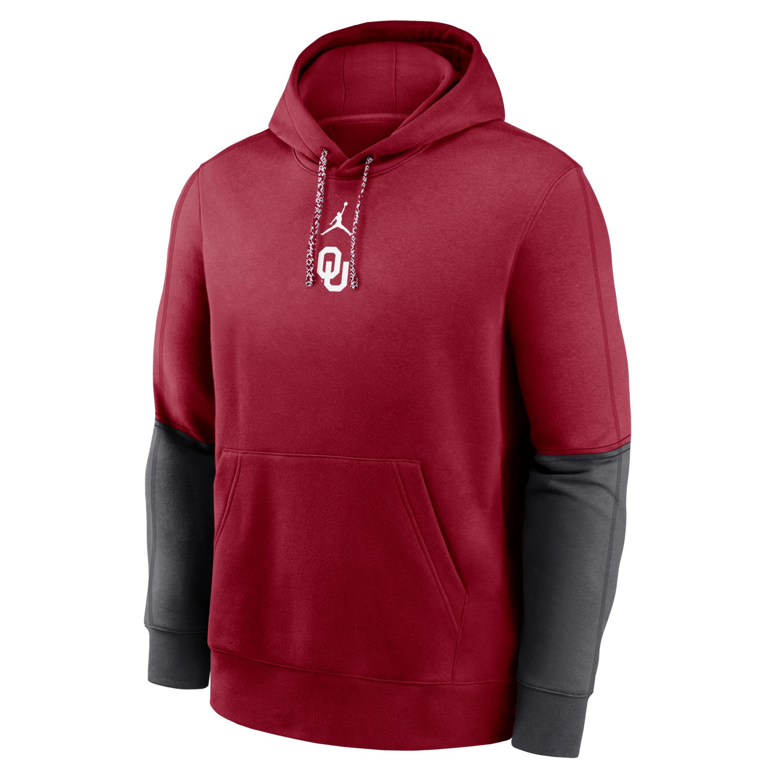 Oklahoma Sooners Sideline Team Issue Club Nike Men's College Pullover Hoodie Product Image
