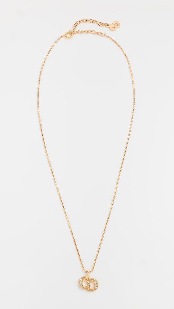 What Goes Around Comes Around Dior Gold Crystal CD Necklace | Shopbop Product Image