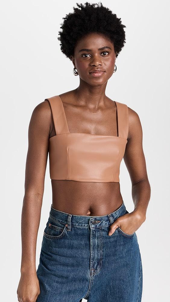 Susana Monaco Faux Leather Wide Strap Crop Top | Shopbop Product Image