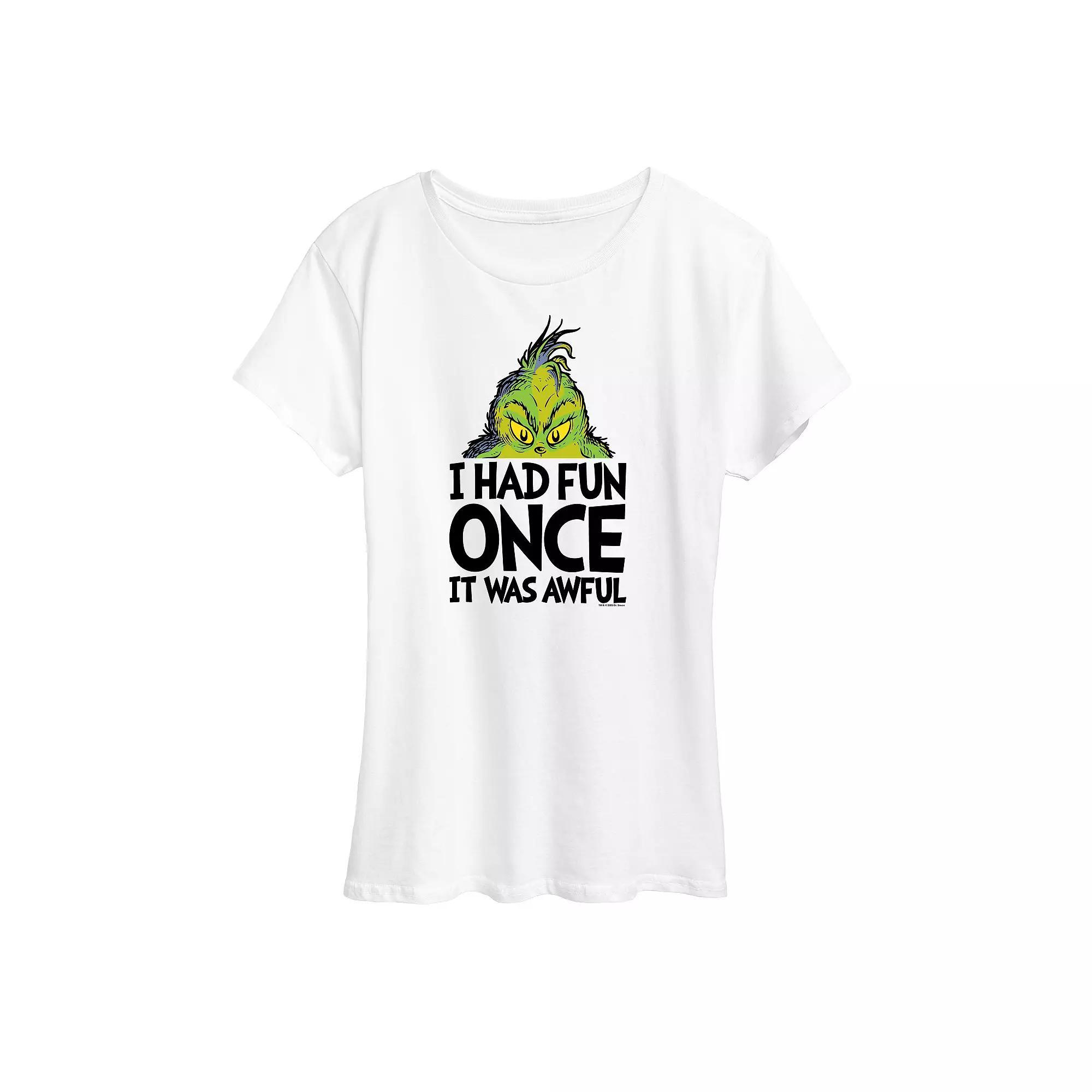 Women's Dr. Seuss The Grinch Had Fun Once Graphic Tee, Girl's,  Product Image