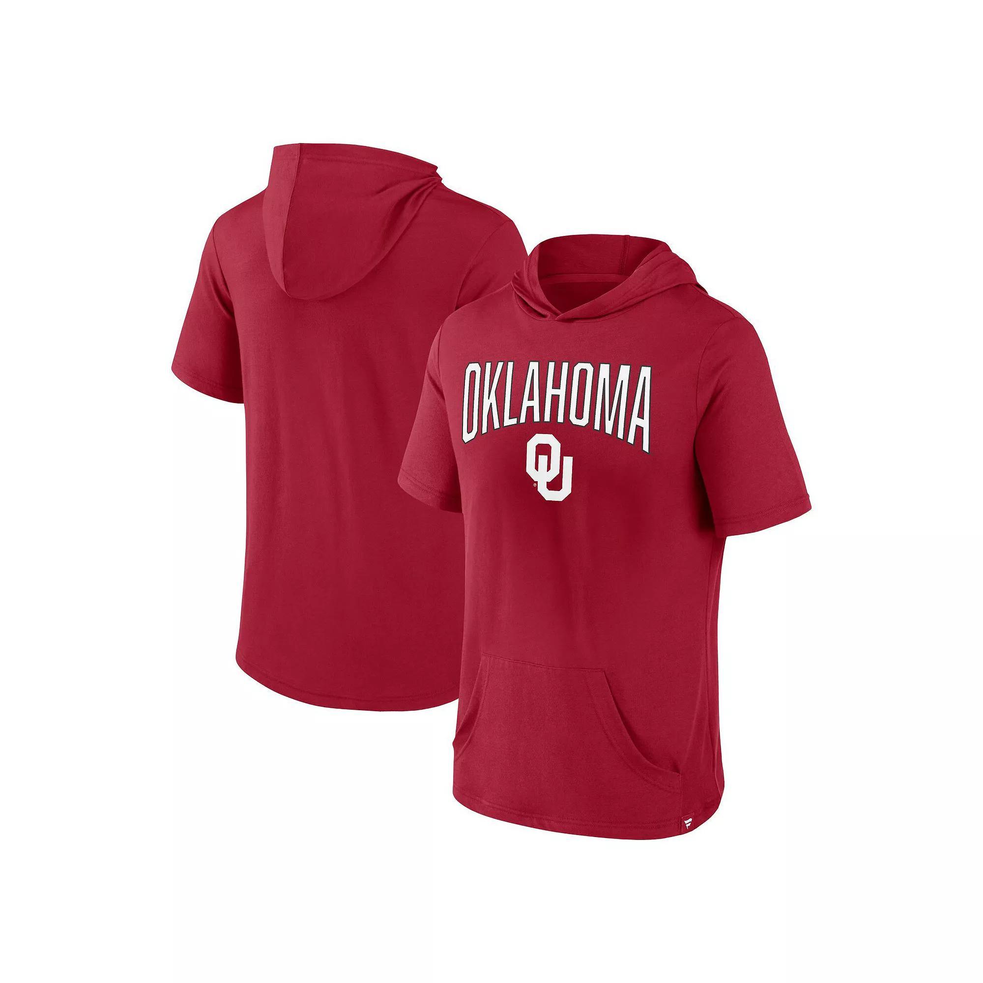 Men's Fanatics Branded Crimson Oklahoma Sooners Outline Lower Arch Hoodie T-Shirt,  Product Image