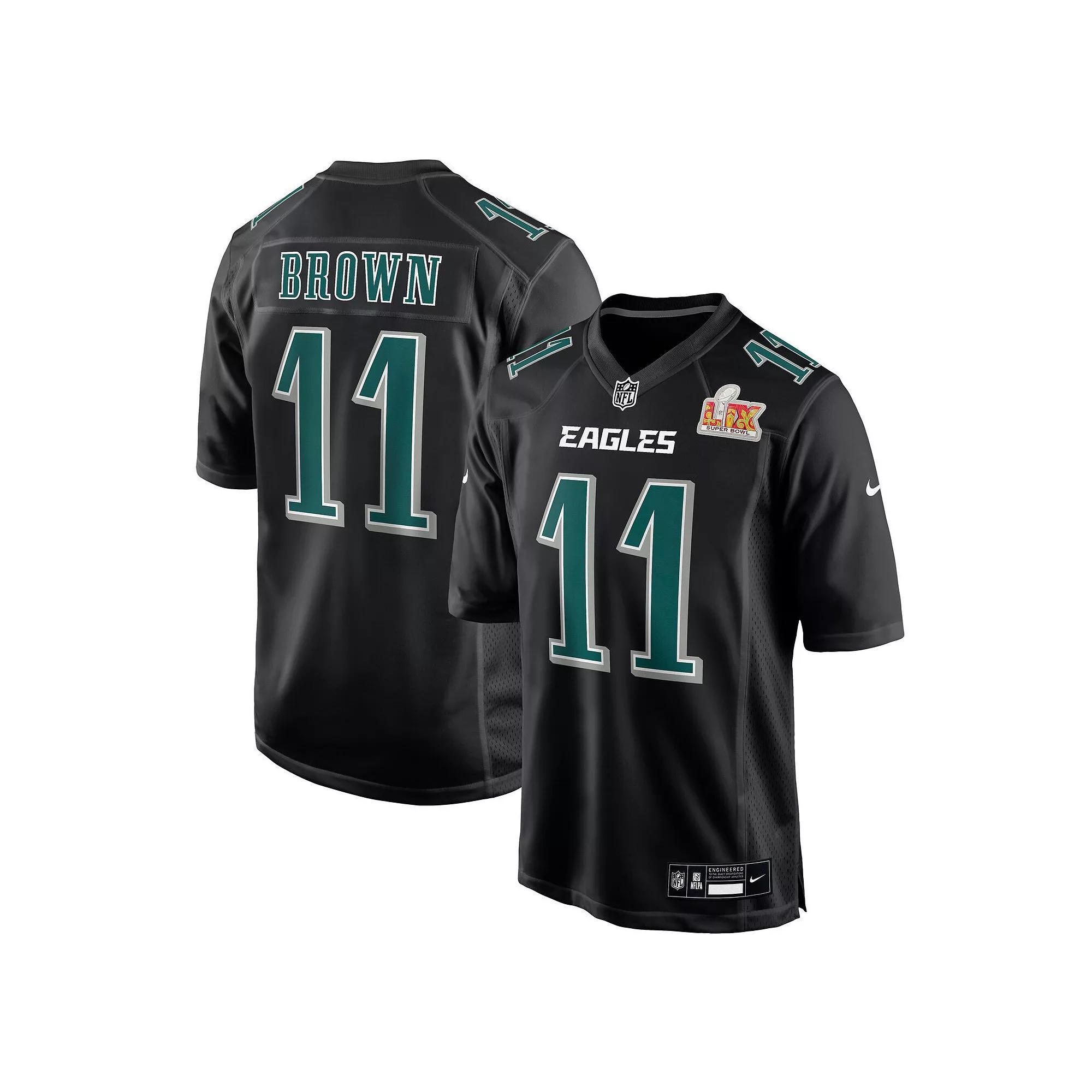 Men's Nike A.J. Brown Carbon Black Philadelphia Eagles Super Bowl LIX Fashion Game Player Jersey, Size: Medium Product Image