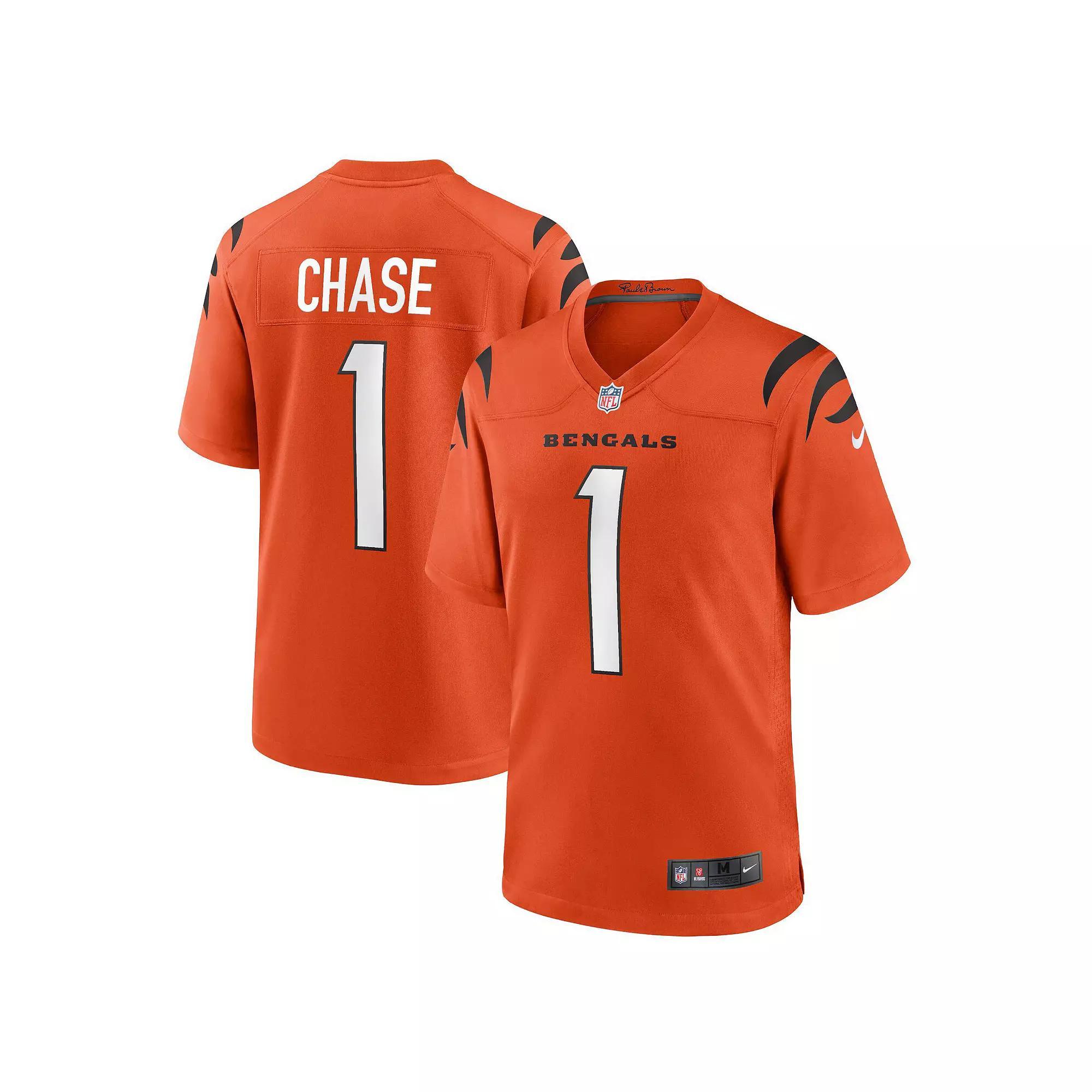 Men's Nike Ja'Marr Chase Orange Cincinnati Bengals Alternate Game Jersey,  Product Image