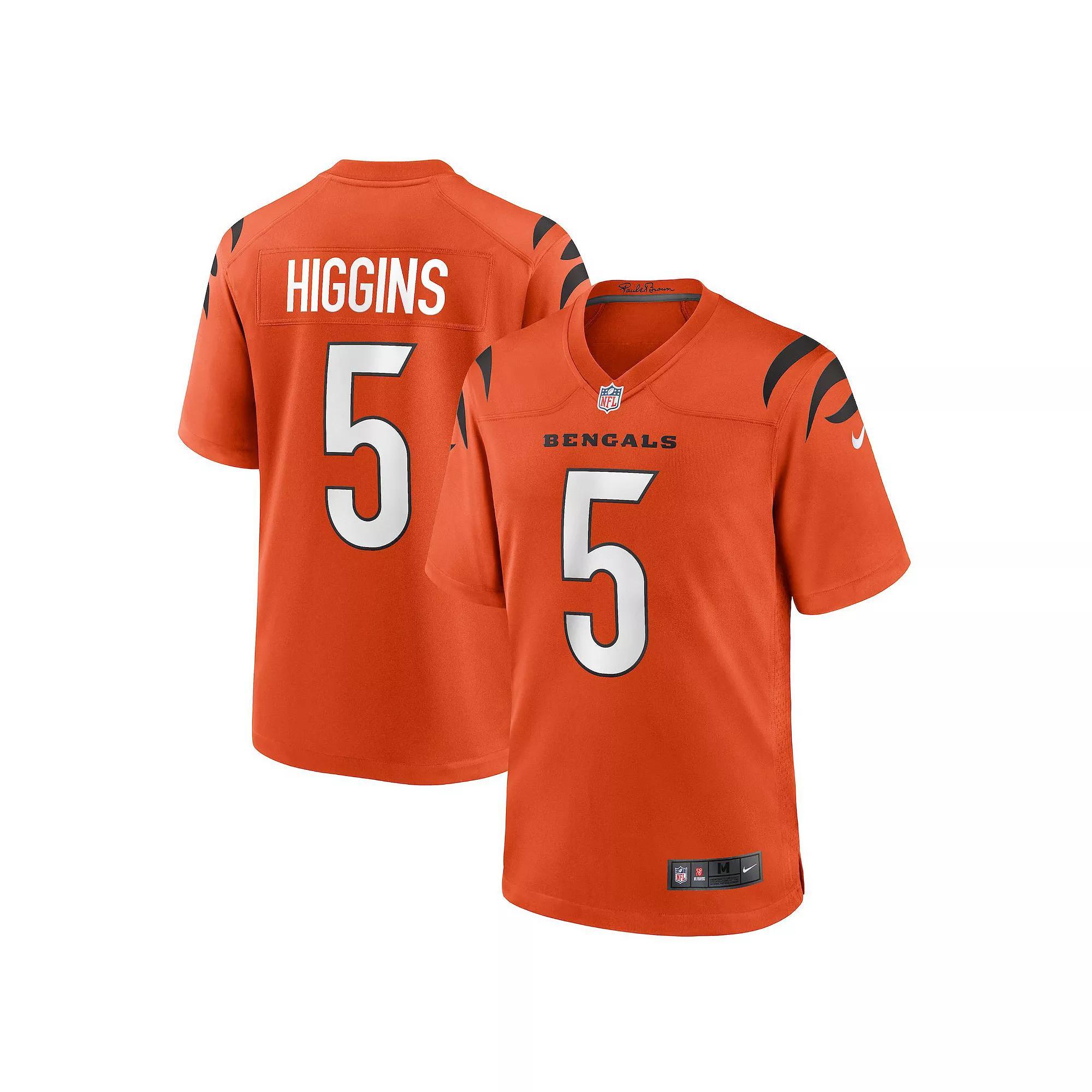Men's Nike Tee Higgins Orange Cincinnati Bengals Alternate Game Player Jersey,  Product Image