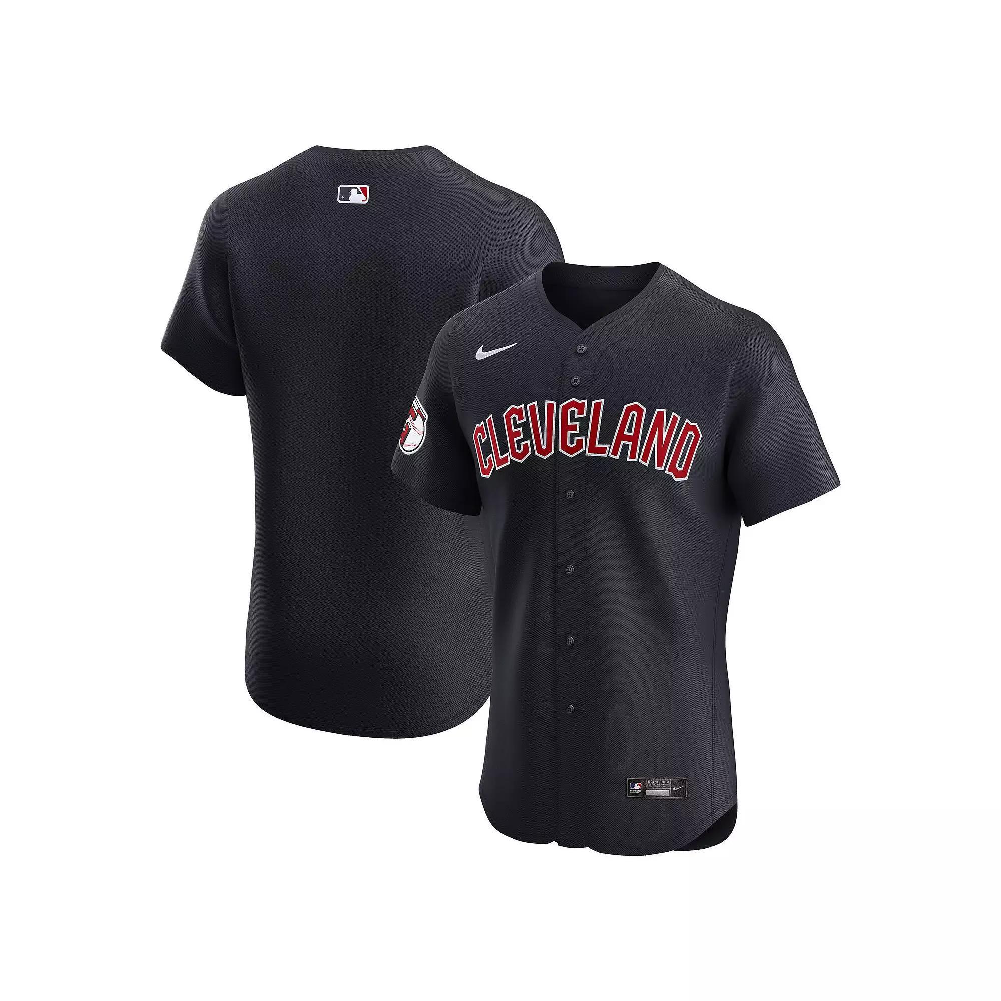Men's Nike Navy Cleveland Guardians Alternate Vapor Premier Elite Patch Jersey,  Product Image