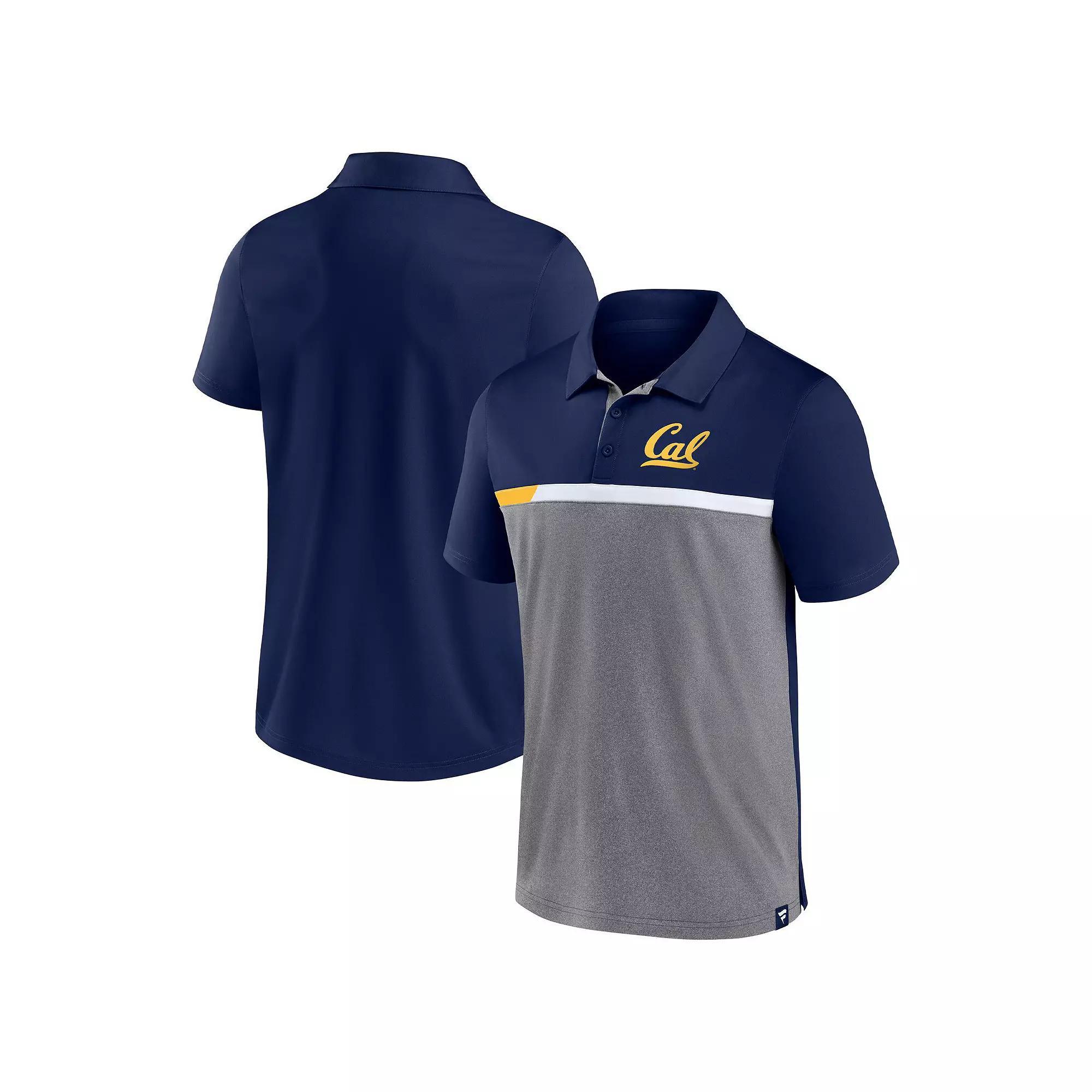 Men's Fanatics Branded Navy/Heathered Gray Cal Bears Split Block Color Block Polo, Size: Large, Blue Product Image