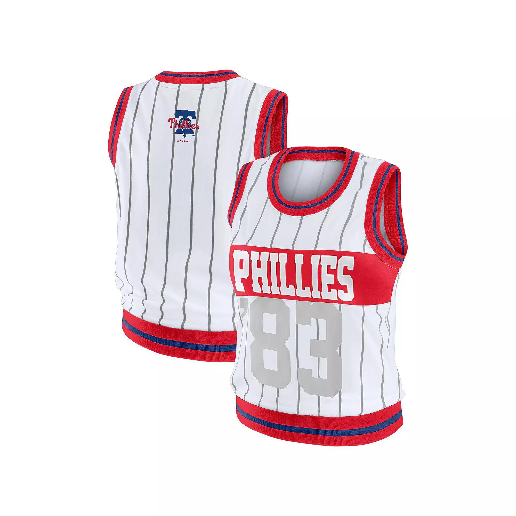 Women's WEAR by Erin Andrews White Philadelphia Phillies Sporty Tank Top,  Product Image