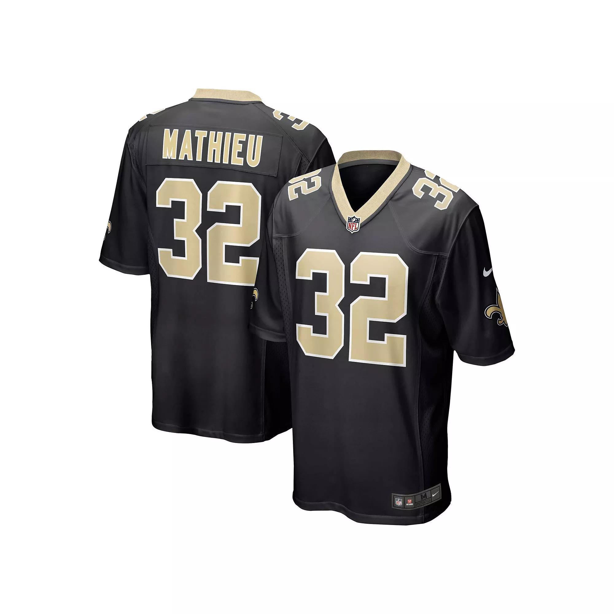 Men's Nike Tyrann Mathieu Black New Orleans Saints Game Jersey, Size: Large Product Image