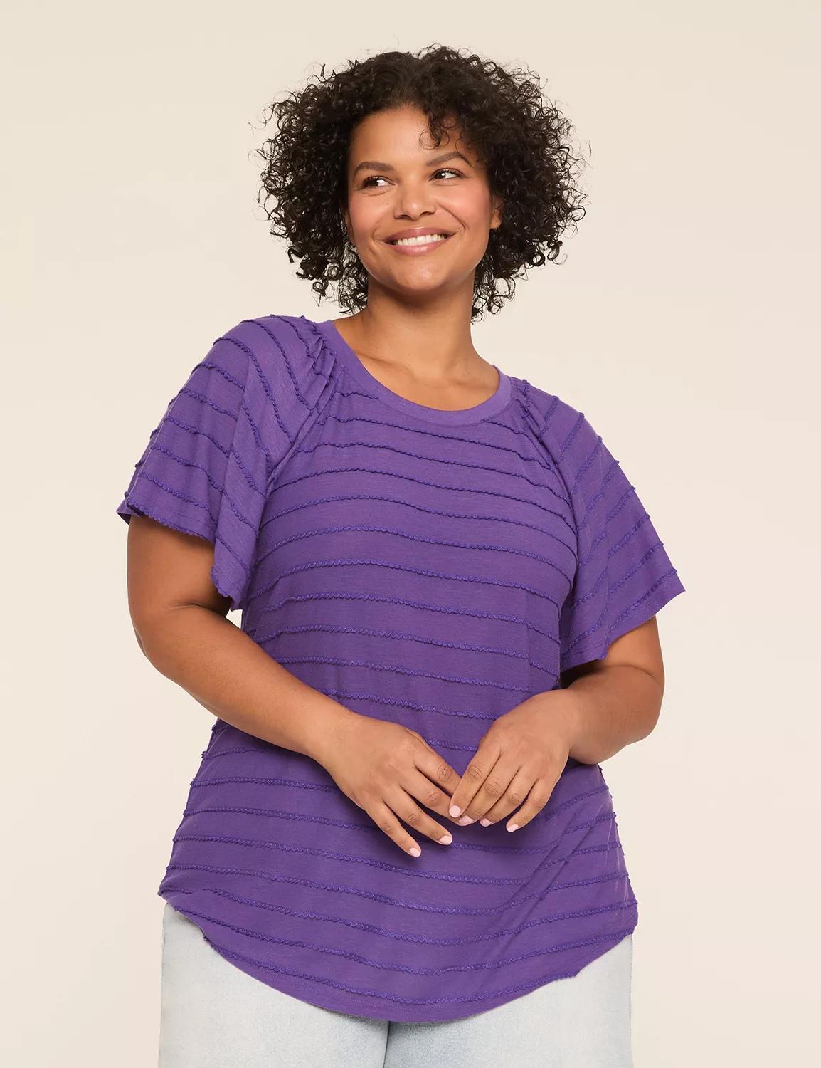 Shirred Flutter-Sleeve Top Product Image