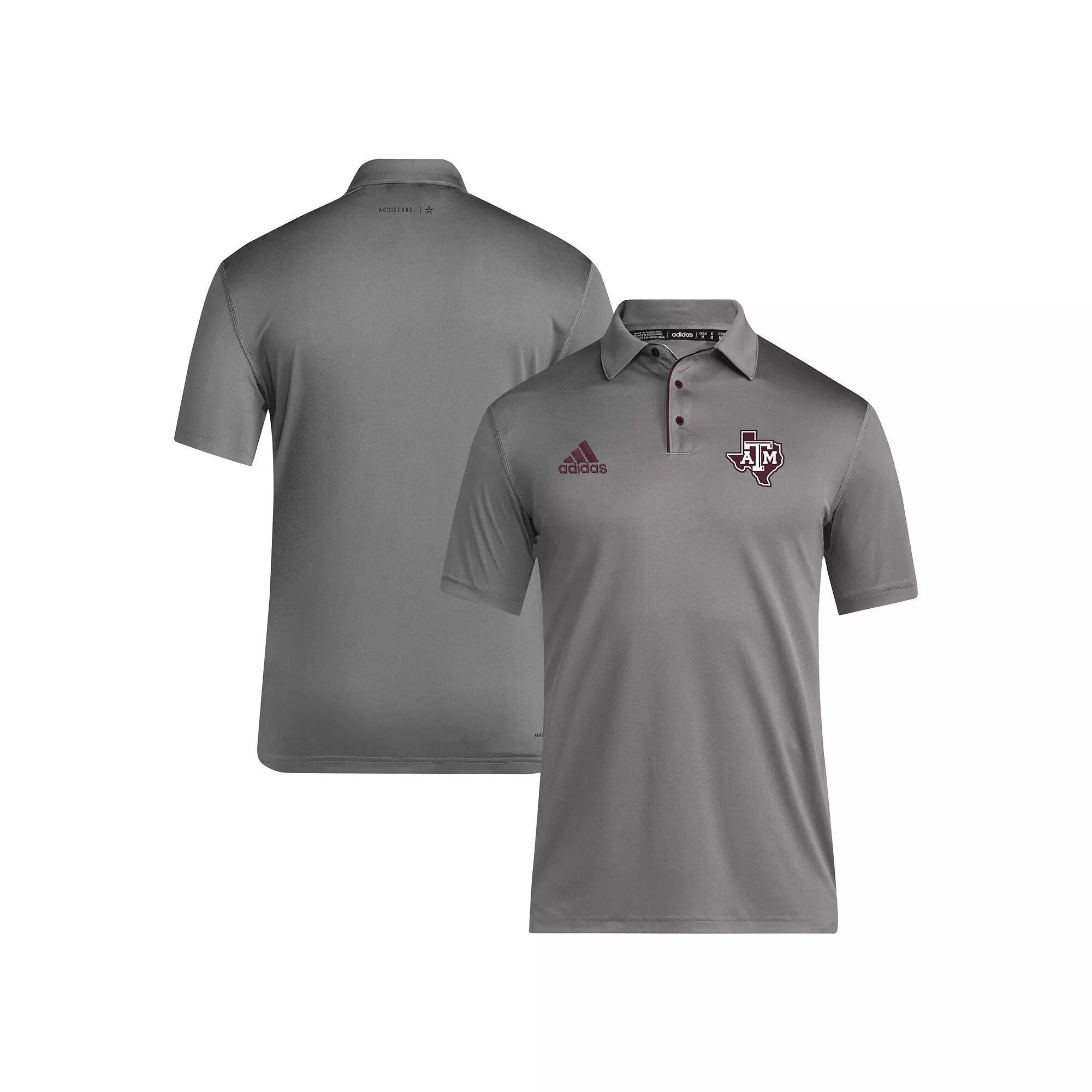Men's adidas Gray Texas A&M Aggies 2024 Coaches AEROREADY Polo,  Product Image