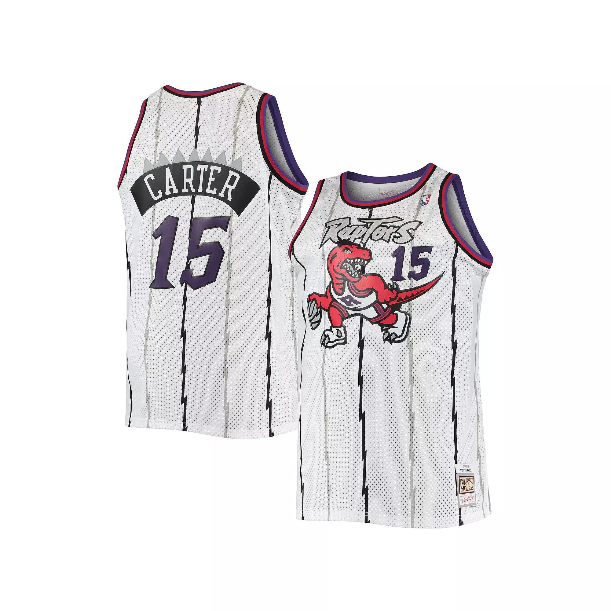 Men's Mitchell & Ness Vince Carter White Toronto Raptors Big & Tall Hardwood Classics Swingman Jersey, Size: 5XLT, Rpt White Product Image