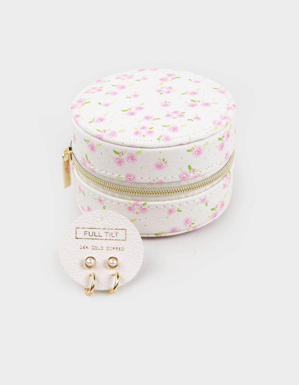 FULL TILT 2 Pack Earrings & Floral Print Jewelry Case Set Product Image