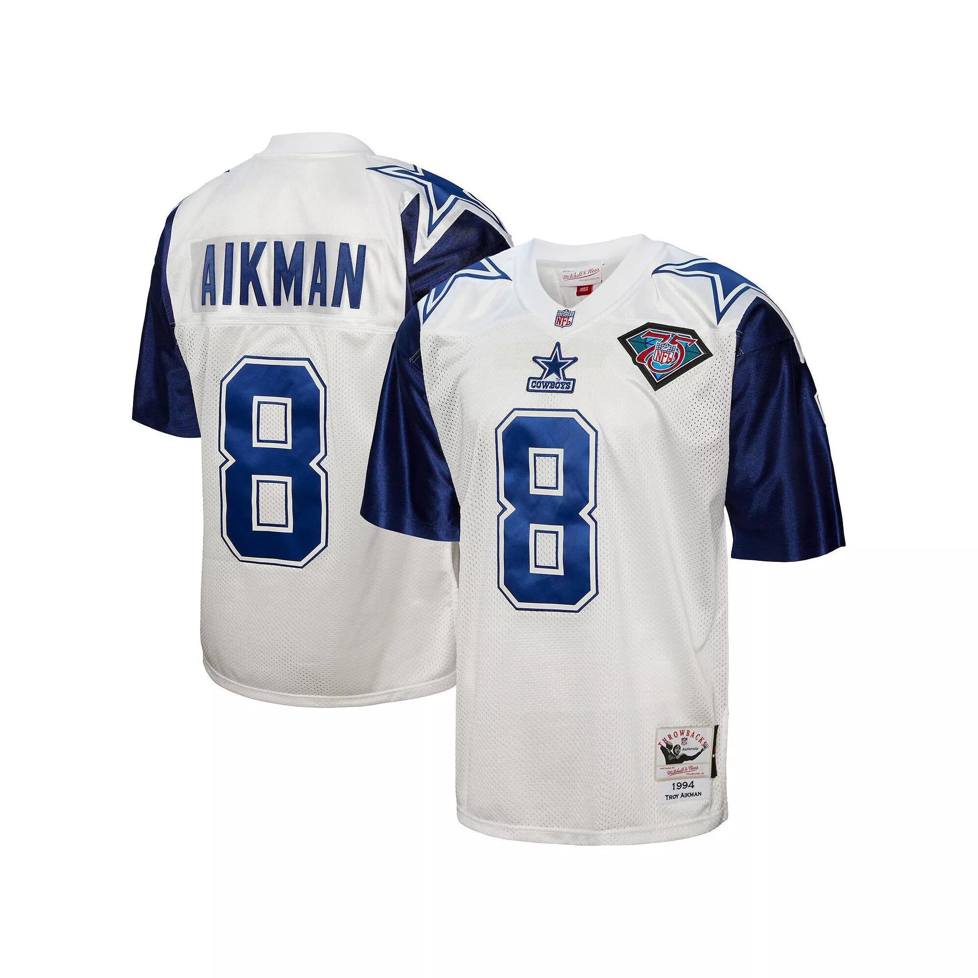 Men's Mitchell & Ness Troy Aikman White Dallas Cowboys 1994 Authentic Throwback Retired Player Jersey, Size: 44 Product Image