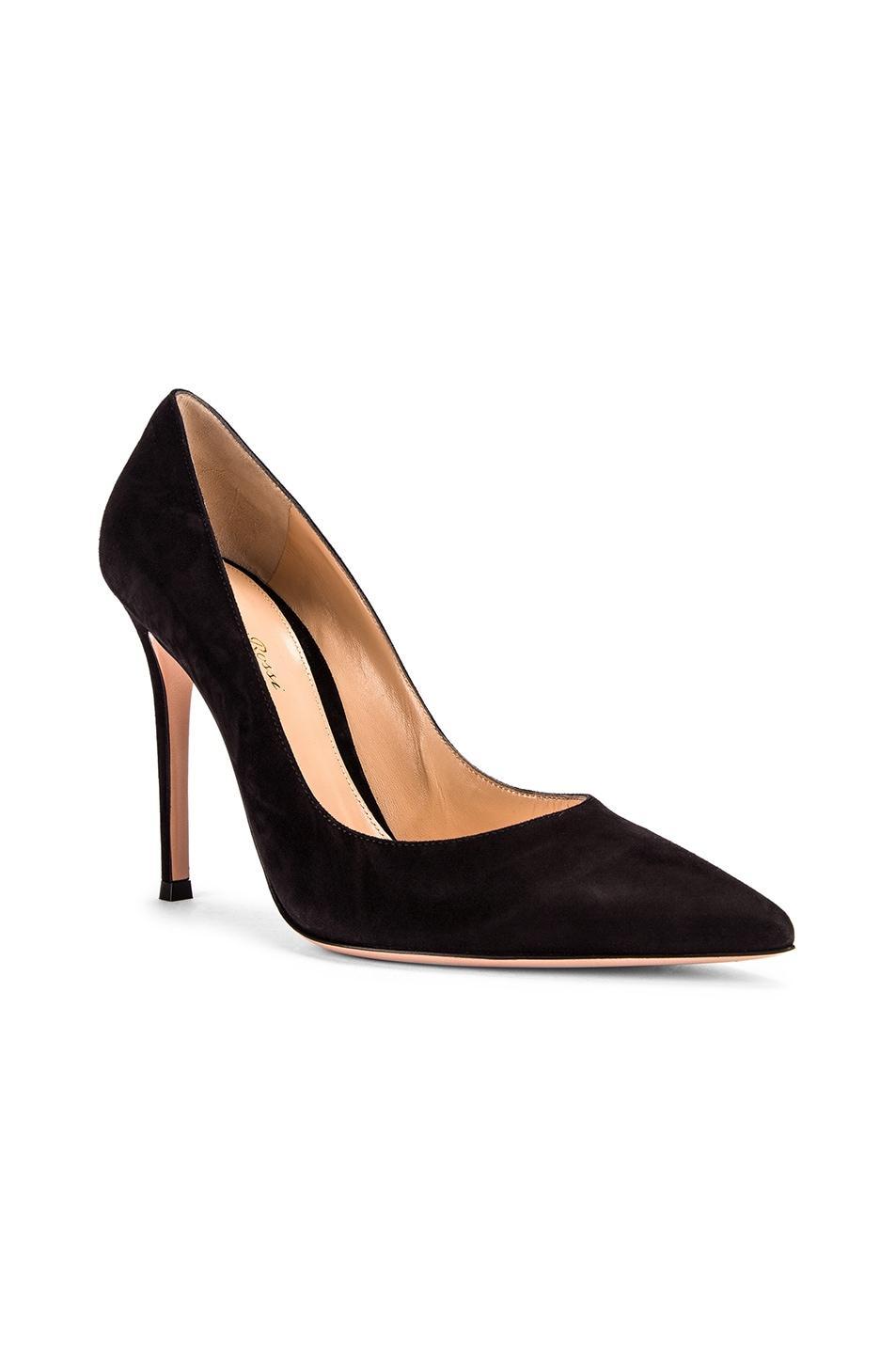 Gianvito Rossi Suede Gianvito Heels in Neutral Product Image