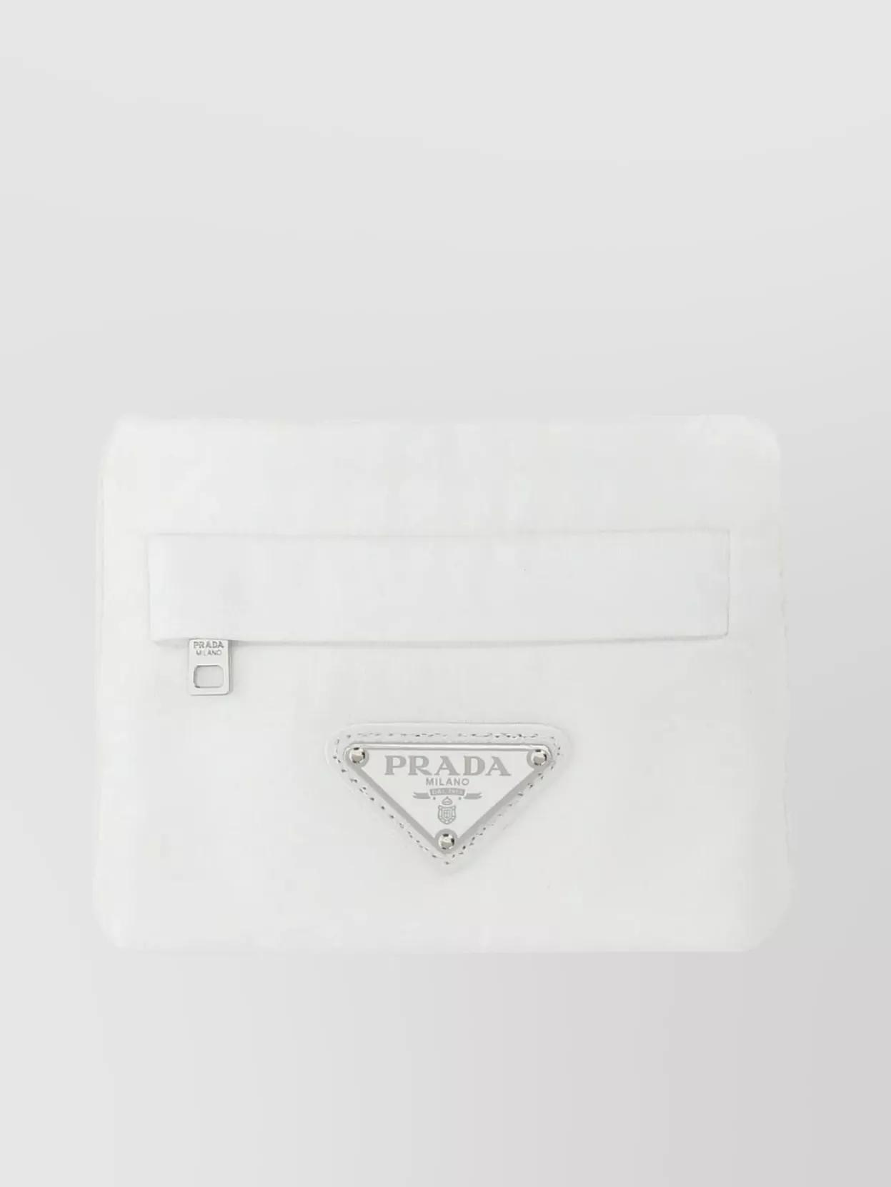 Modern Wool Blend Wallet In White Product Image