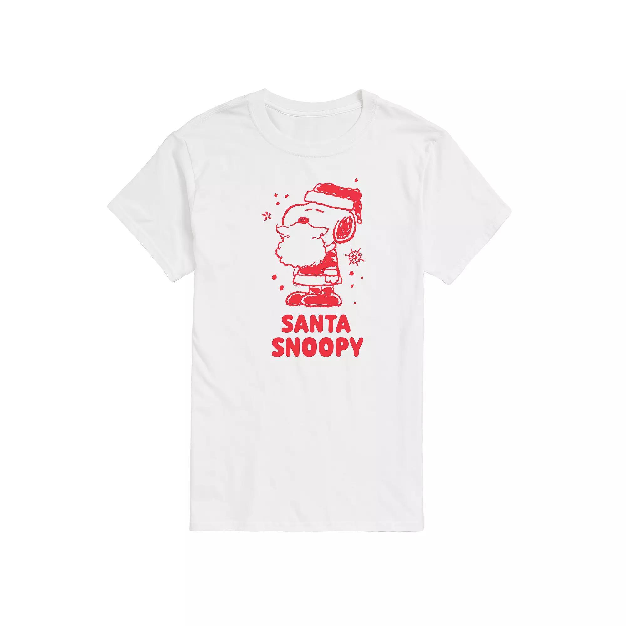 Big & Tall Peanuts Santa Snoopy Graphic Tee, Men's,  Product Image