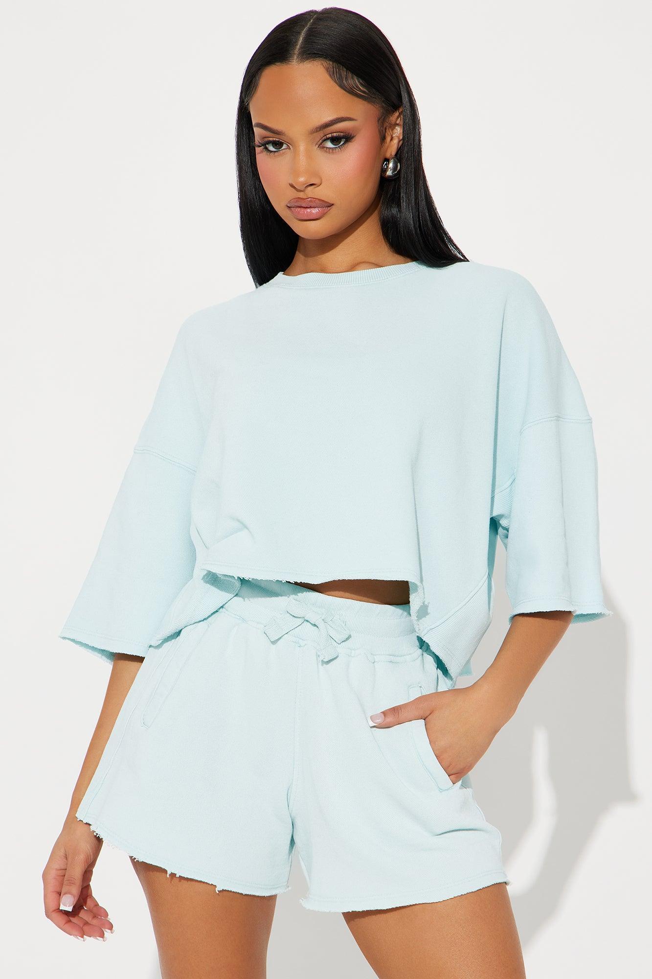 Strollin' Around Short Set - Light Blue Product Image