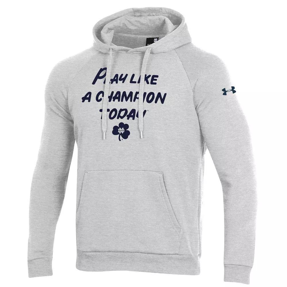 Men's Under Armour Gray Notre Dame Fighting Irish Play Like A Champion Today All Day Raglan Fleece Hoodie,  Product Image