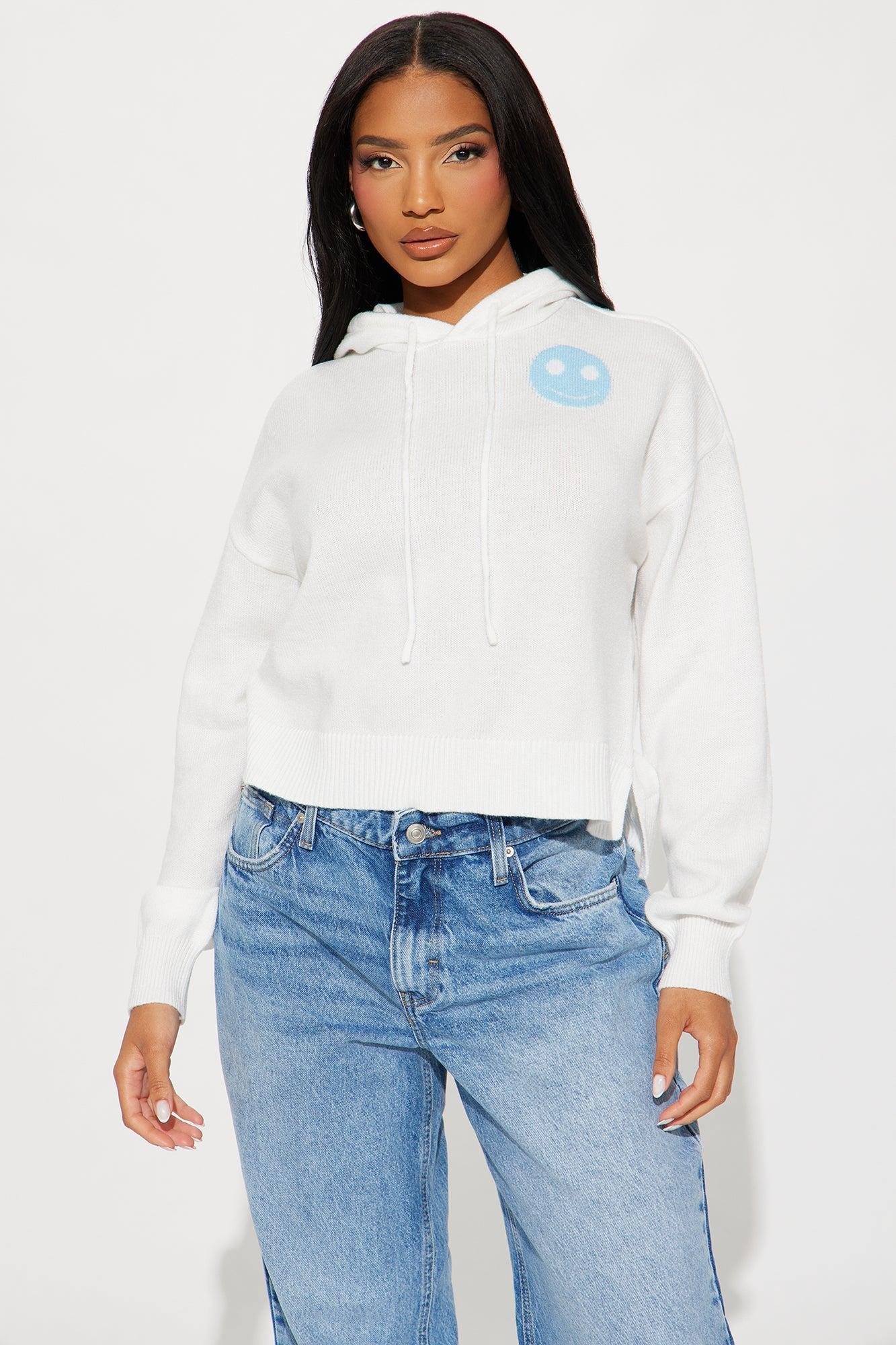 All Smiles Here Hooded Sweater - Ivory/combo Product Image