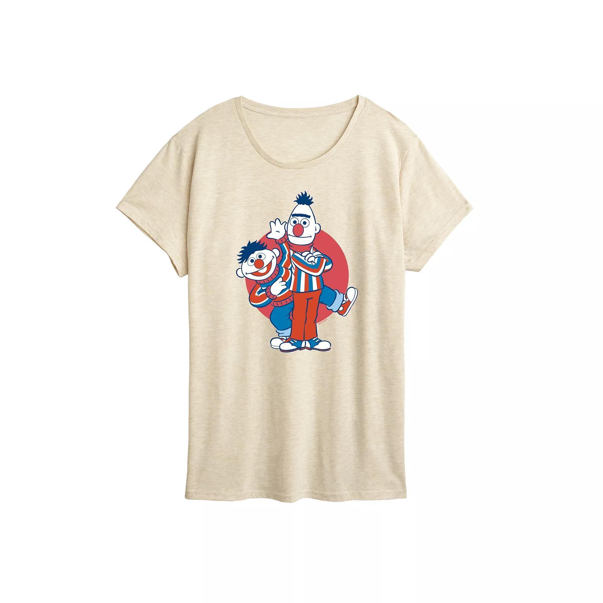 Women's Sesame Street Bert & Ernie USA Graphic Tee, Size: Medium, Beige Product Image