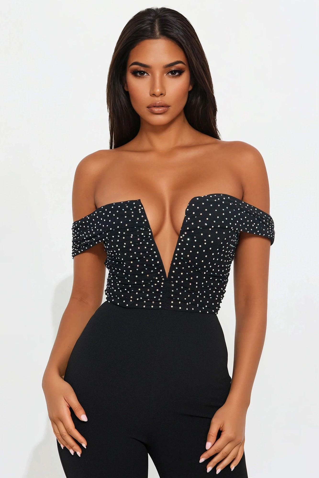 Spark Up The Night Jumpsuit - Black Product Image