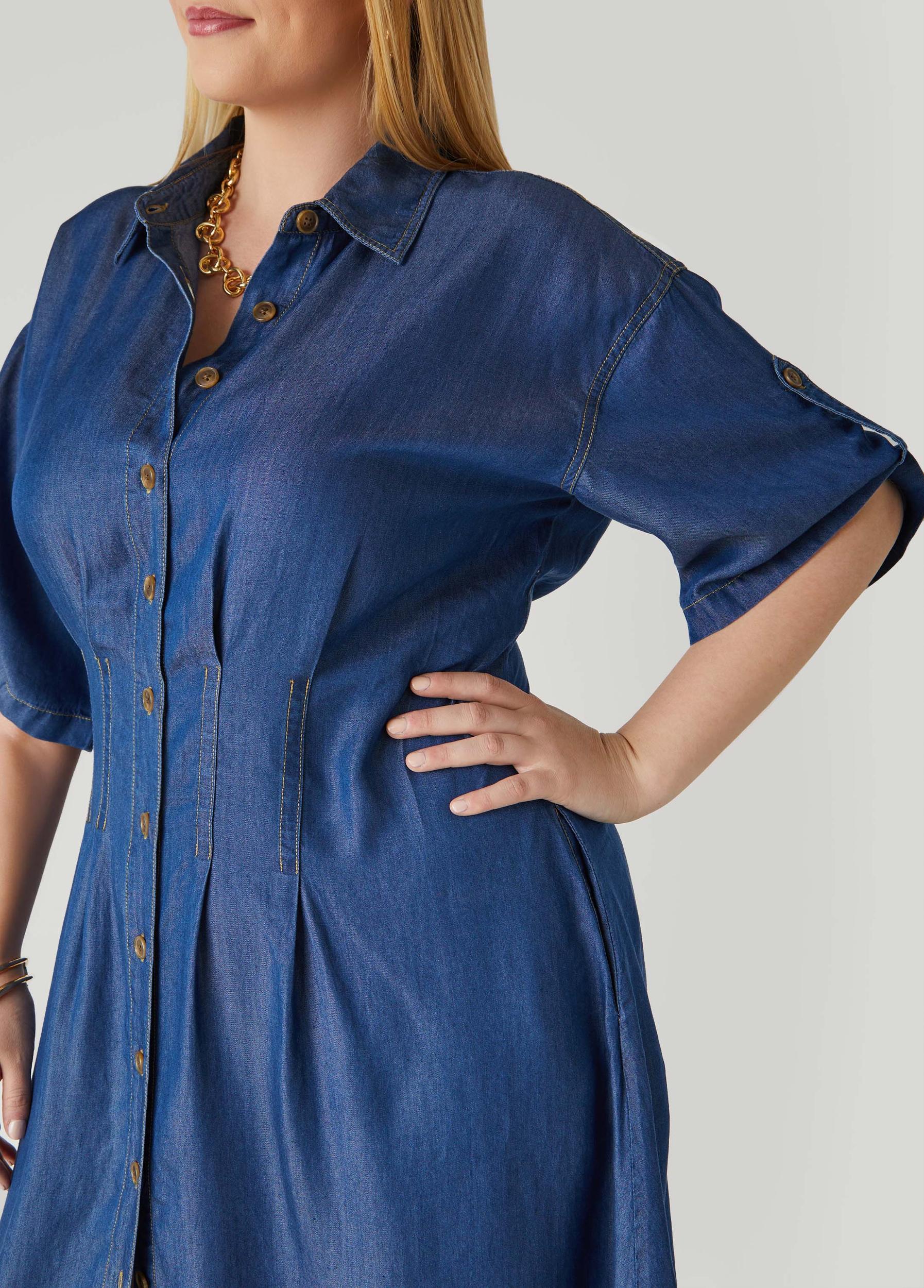 Chambray A Line Shirtdress Product Image