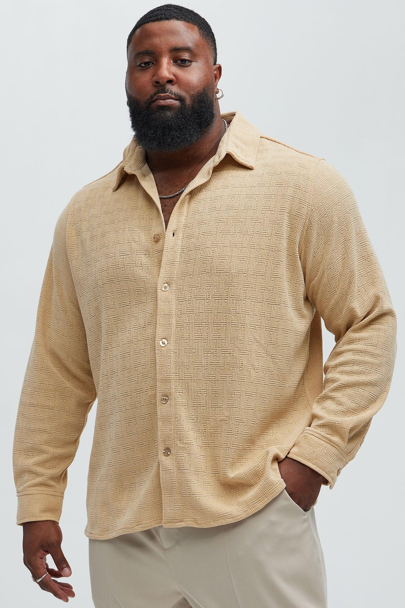 No Accident Textured Shirt - Tan Product Image