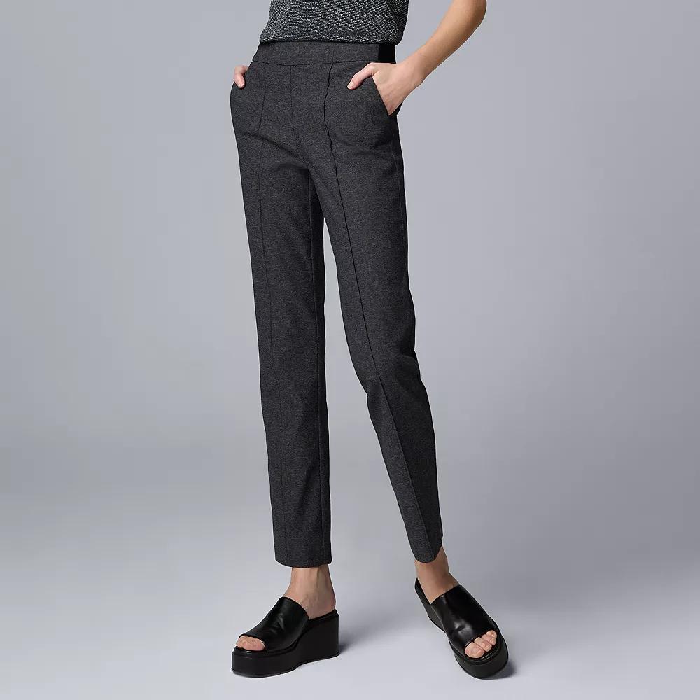 Women's Simply Vera Vera Wang Pintuck Slim Straight Pants, Size: Medium, Grey Texture Product Image