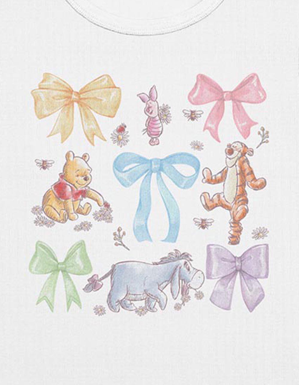 WINNIE THE POOH Bow Grid Womens Baby Tee Product Image