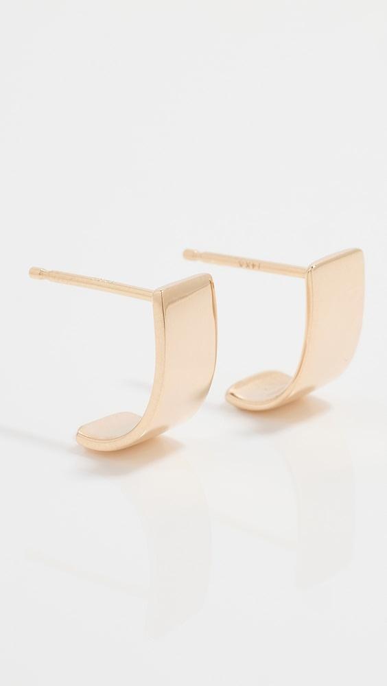 Zoe Chicco 14k Wide Flat Huggie Hoop Earrings | Shopbop Product Image