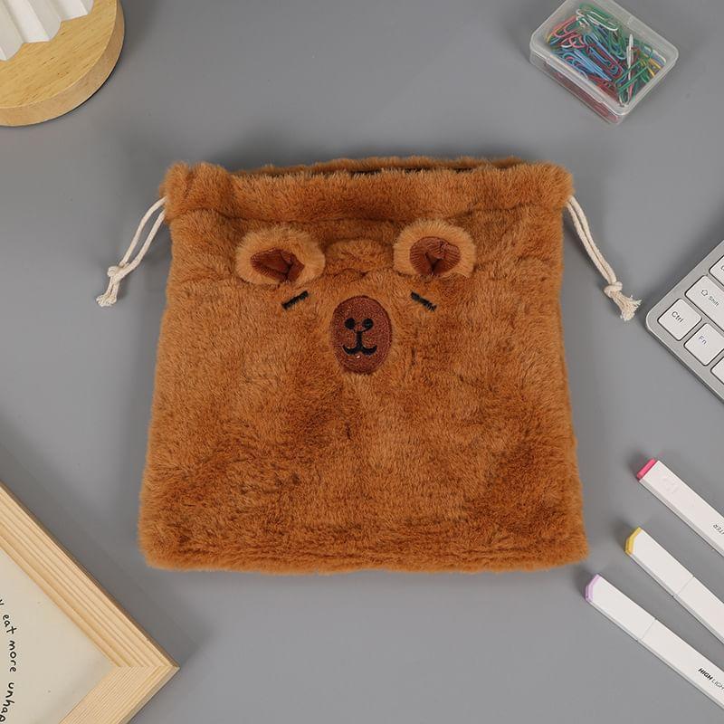 Capybara Chenille Drawstring Pouch (Various Designs) Product Image